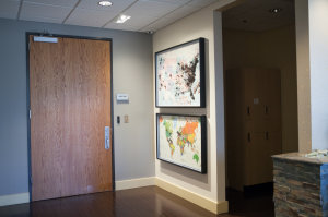 Entrance to patient care hallway