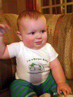 Landon Noah in his Berger baby t-shirt.