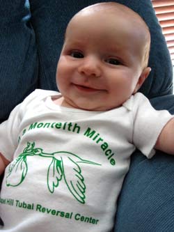 Our son Jackson in his Monteith Miracle T-shirt.