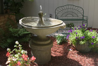Soothing fountain found in the interior of the A Personal Choice. This area provides a calm place for spouses to wait will their partners are undergoing outpatient tubal reversal surgery.